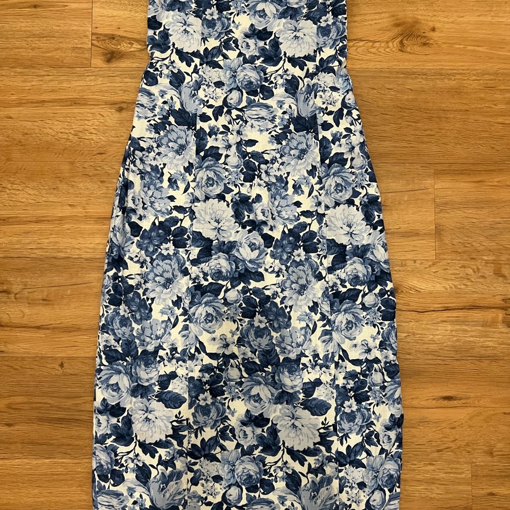 Abercrombie Floral Blue and White Dress